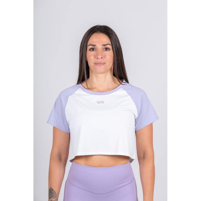 Crop Top Purple White - Prformance || BRO SHOP